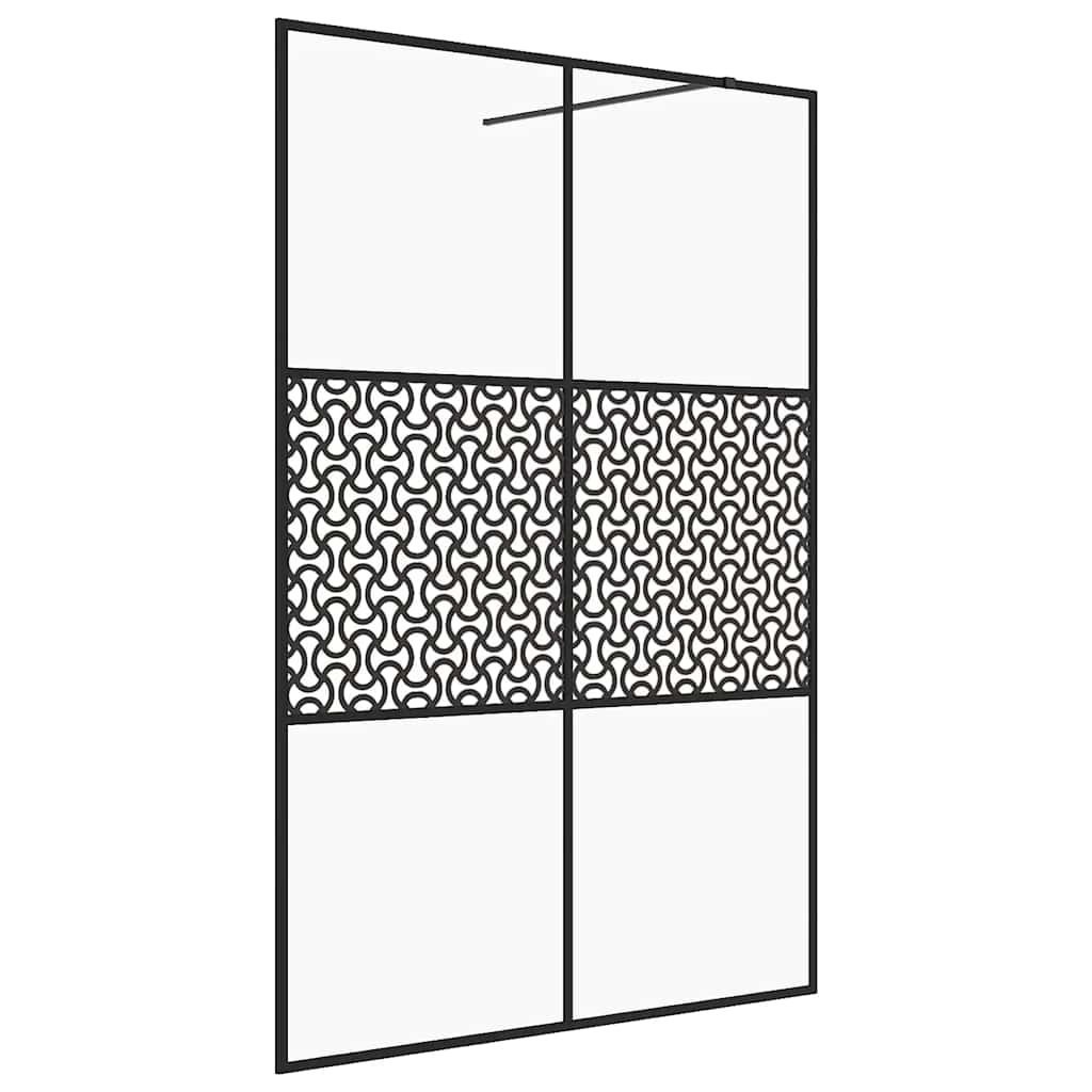 Duschwand für Begehbare Dusche Schwarz 100x195 cm ESG-Glas Klar