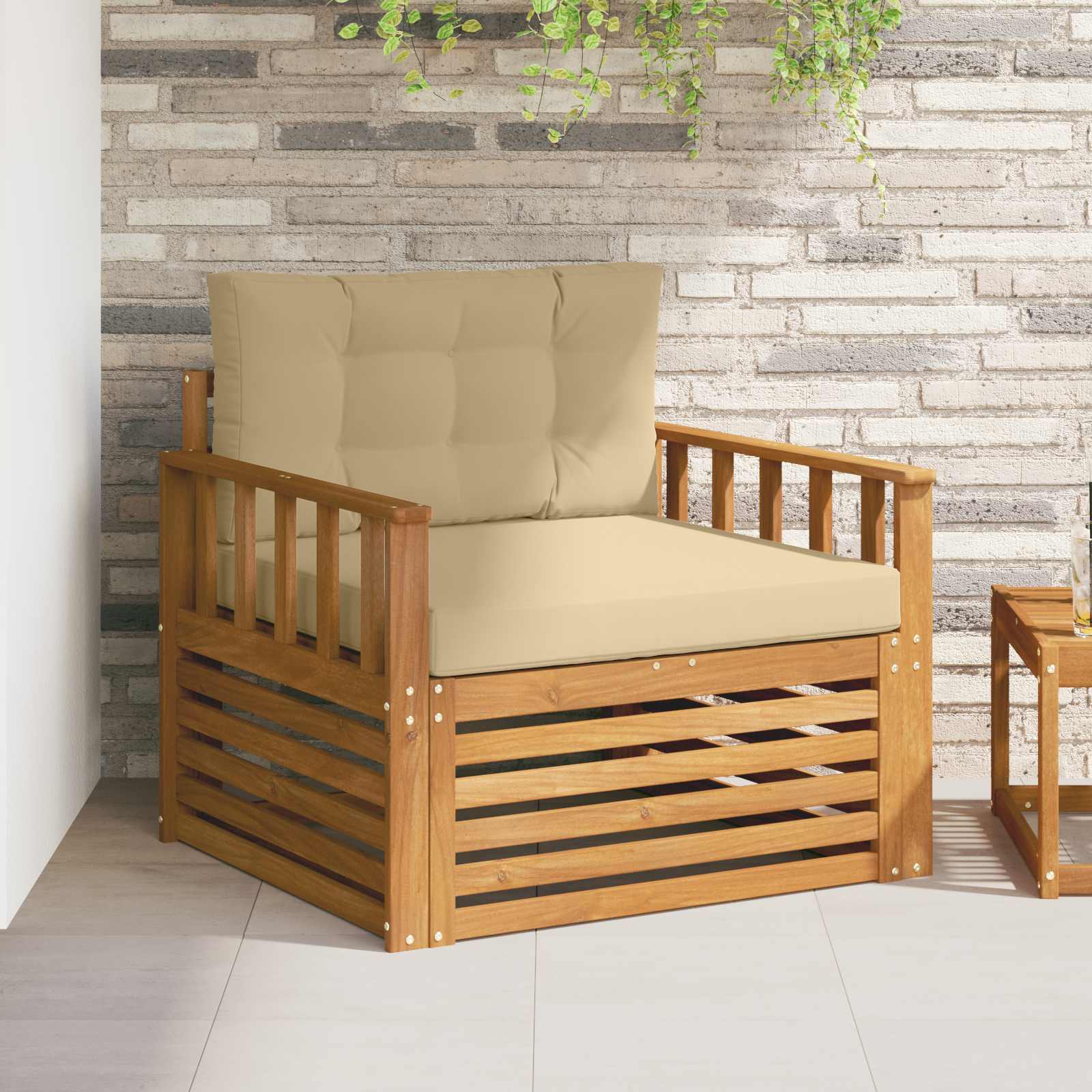 2 Stück Outdoor-Sofa Natur