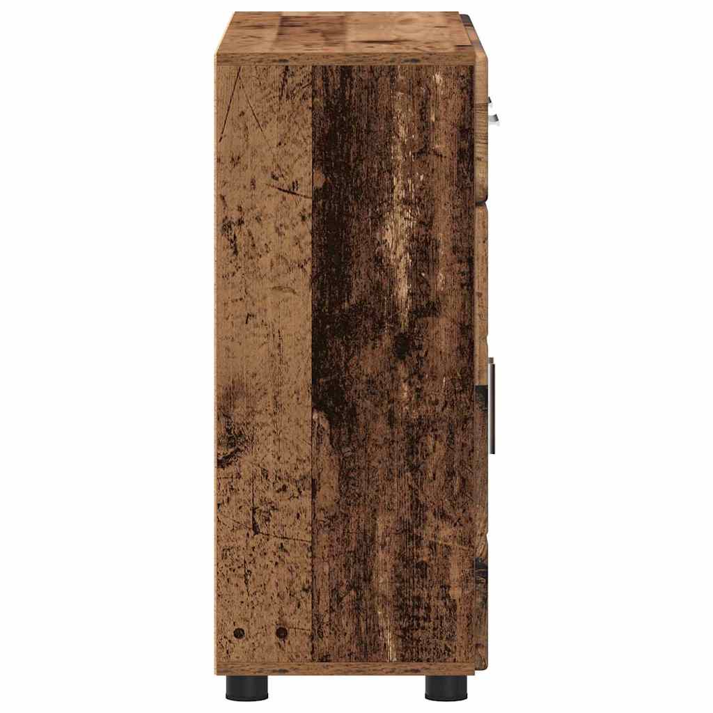 Highboard mit Regal FLORIN Weiß 60 x 35 x 182 cm Holzwerkstoff