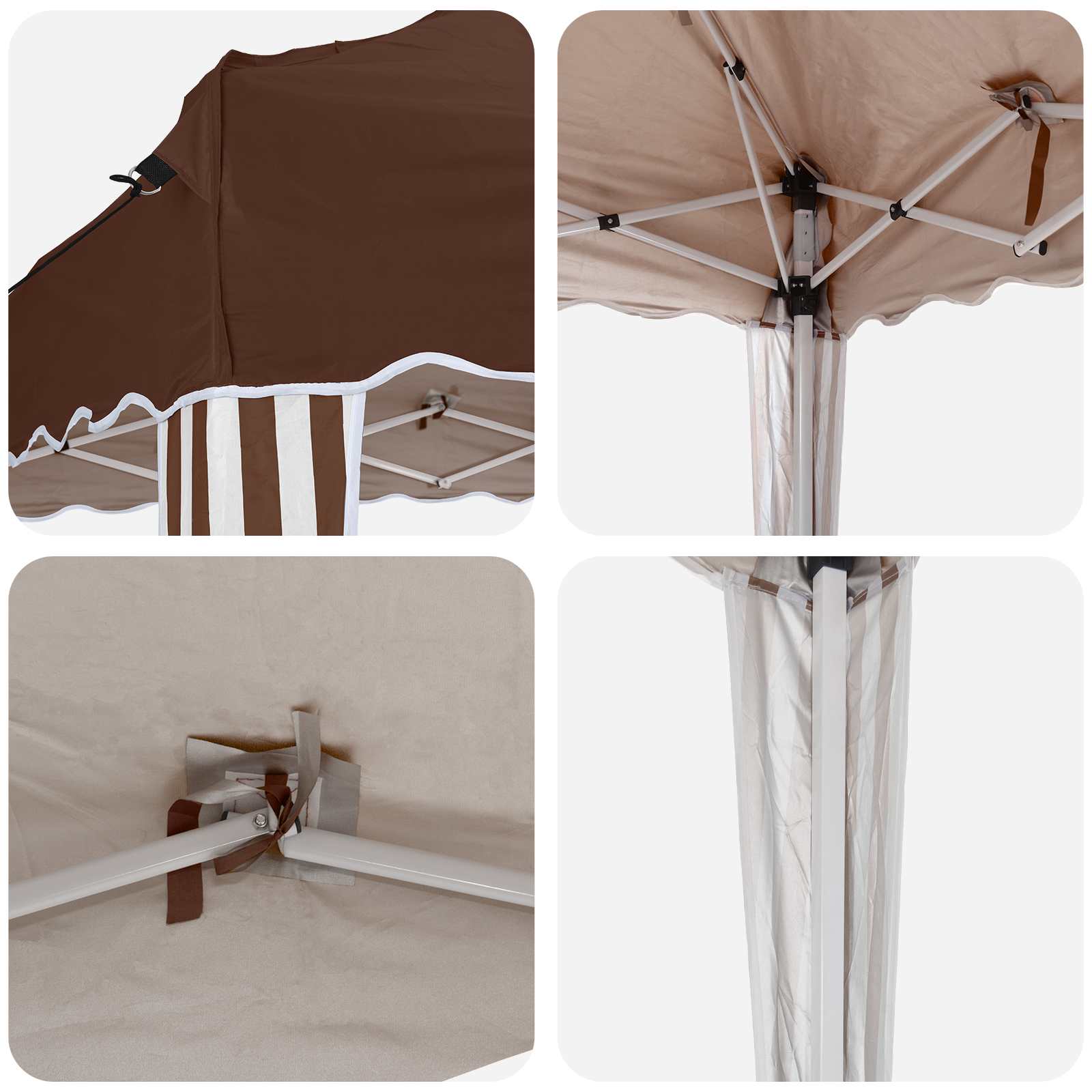 Pop-up Partyzelt 288 x 288 x 245 cm Creme Oxford-Stoff