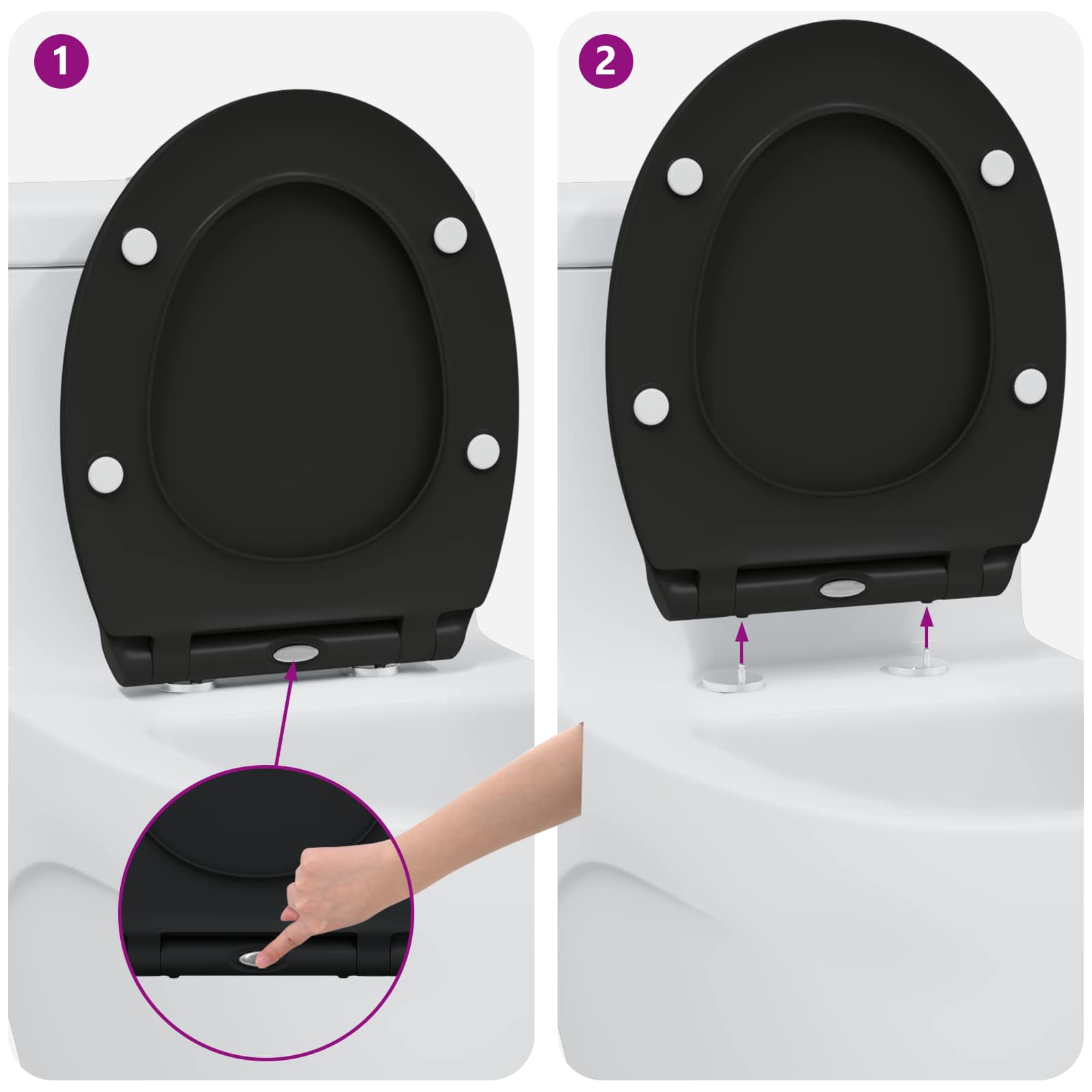 Toilettensitz Anthrazit 45,5 x 37,5 x 3,8 cm Duroplast