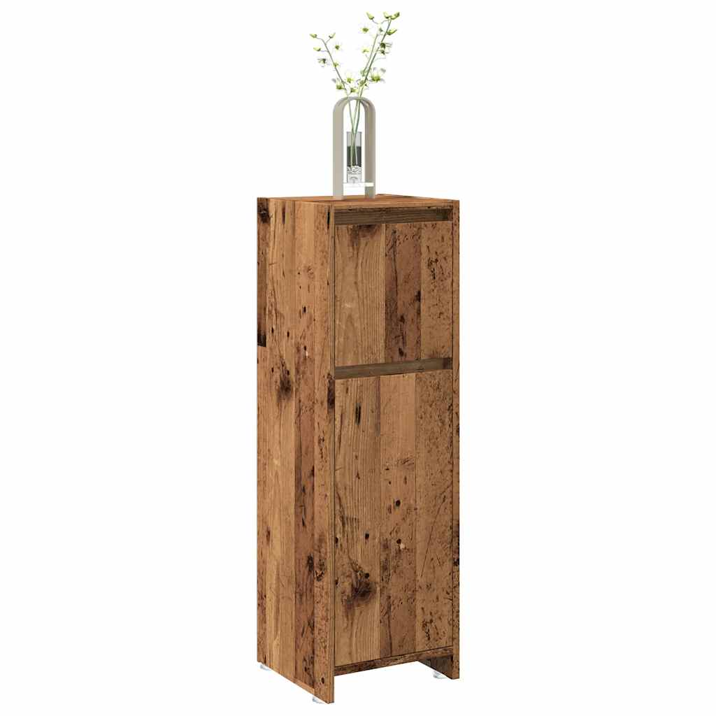 Badezimmerschrank Weiß 30x30x95 cm Holzwerkstoff