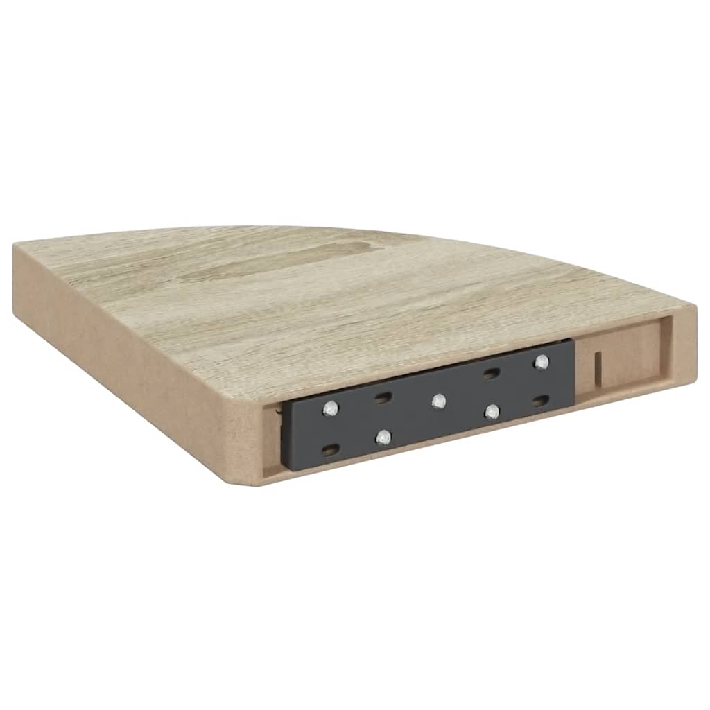 Schwebende Eckregale 2 Stk. Hochglanz-Weiß 25x25x3,8 cm MDF