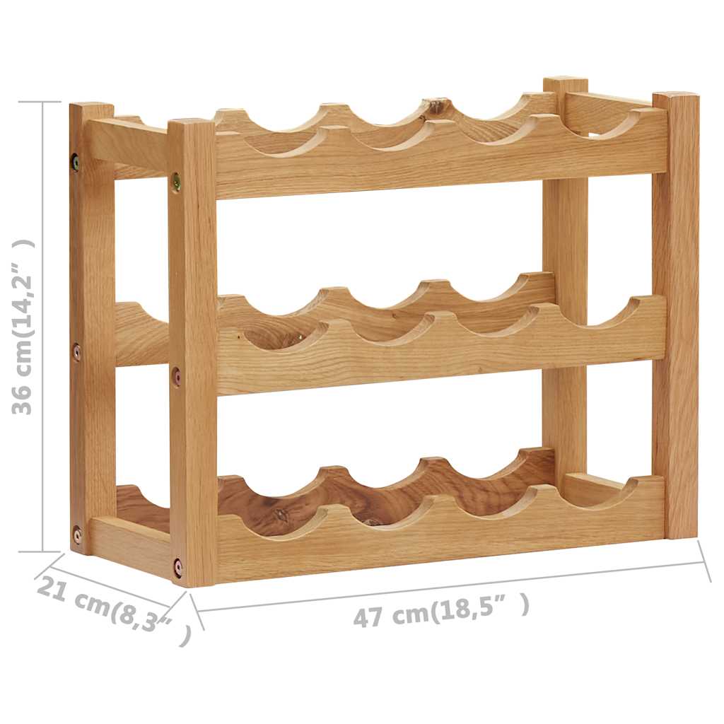 Weinregal für 6 Flaschen 37 x 21 x 21 cm Eiche Massivholz
