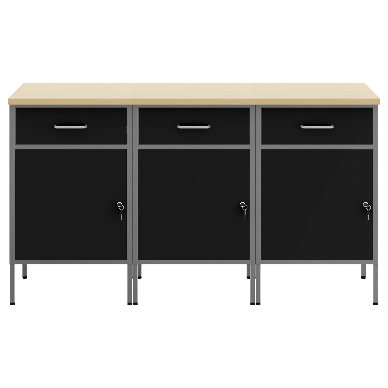 Werkbank mit Schubladen 2 pcs Rot und Grau 100 x 55 x 85 cm