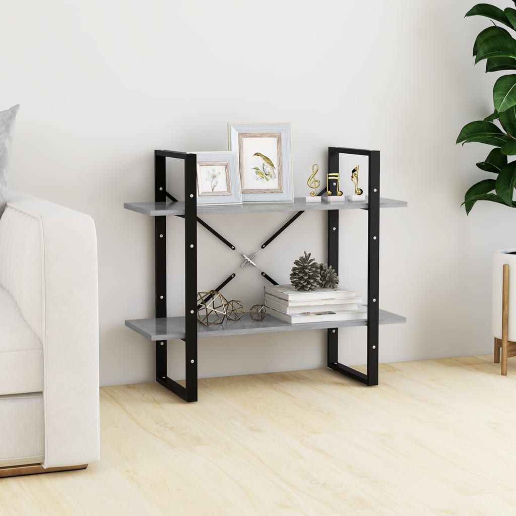 Bücherregal 2 Fächer Weiß 80x30x70 cm Holzwerkstoff