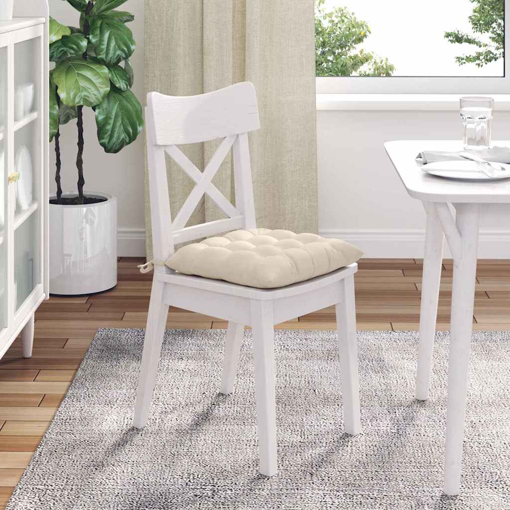 Sitzkissen 4 Stück Taupe 40 x 40 x 6 cm Mikrofaser