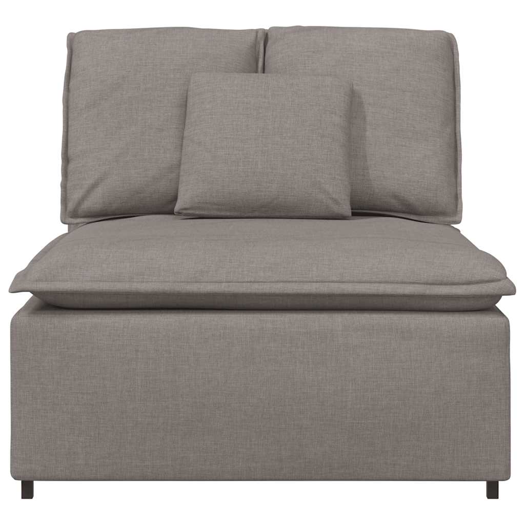 Modulares Sofa Endmodul mit Armlehne Kissen Hellgrau 100 cm