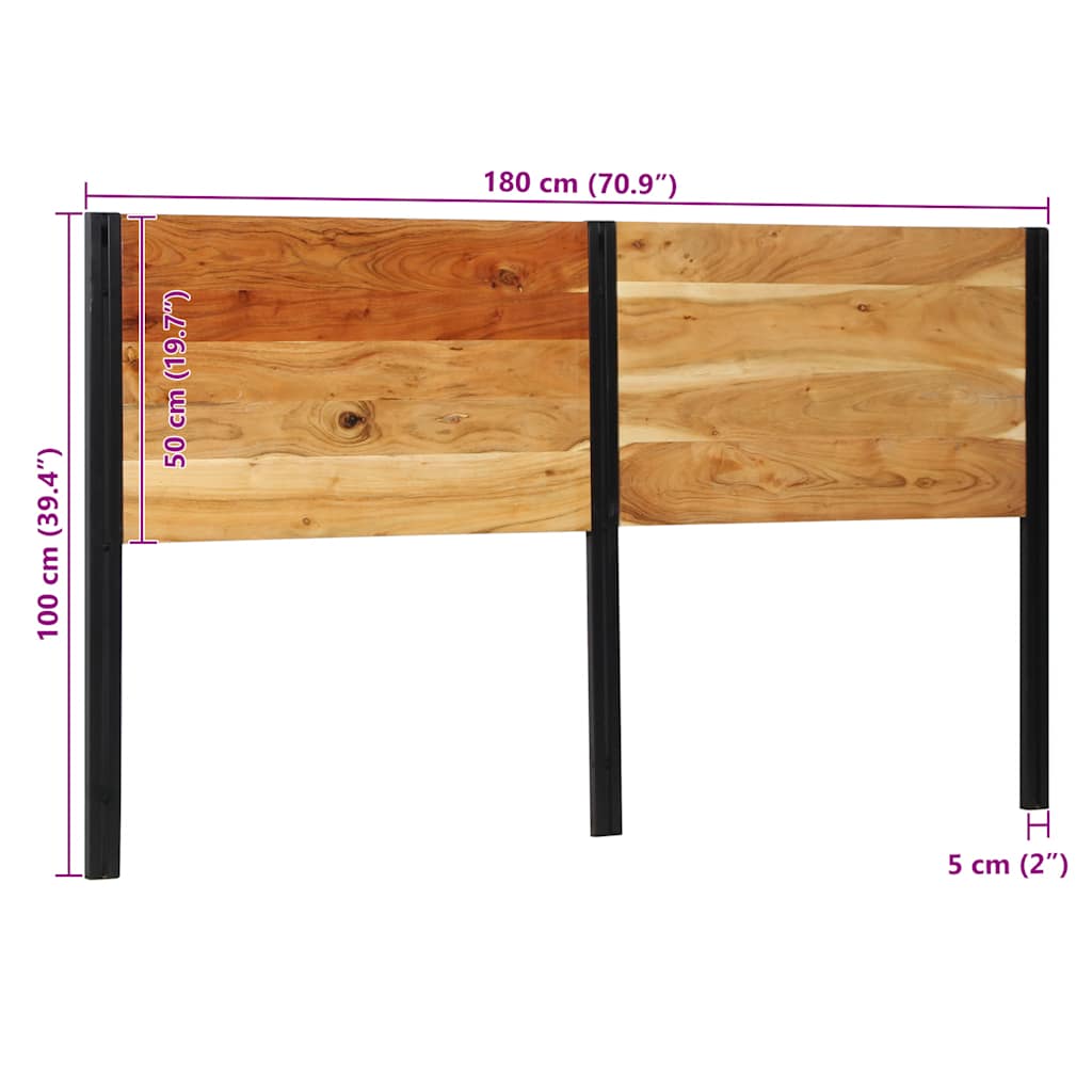 Kopfteil 100 cm Massivholz Mango und Eisen