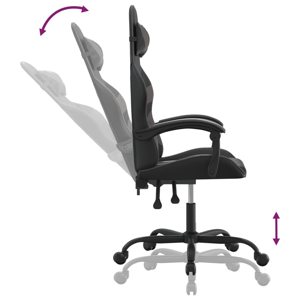 Gaming-Stuhl Drehbar Schwarz und Rot Kunstleder