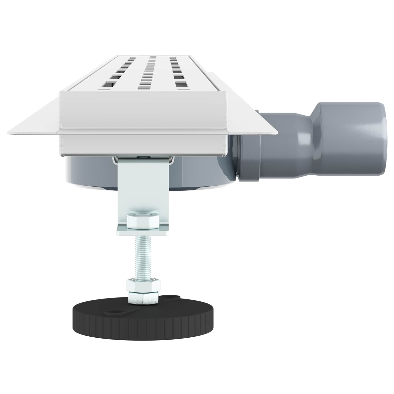 Duschabfluss mit Glashülle und 360° Siphon Schwarz 50 cm