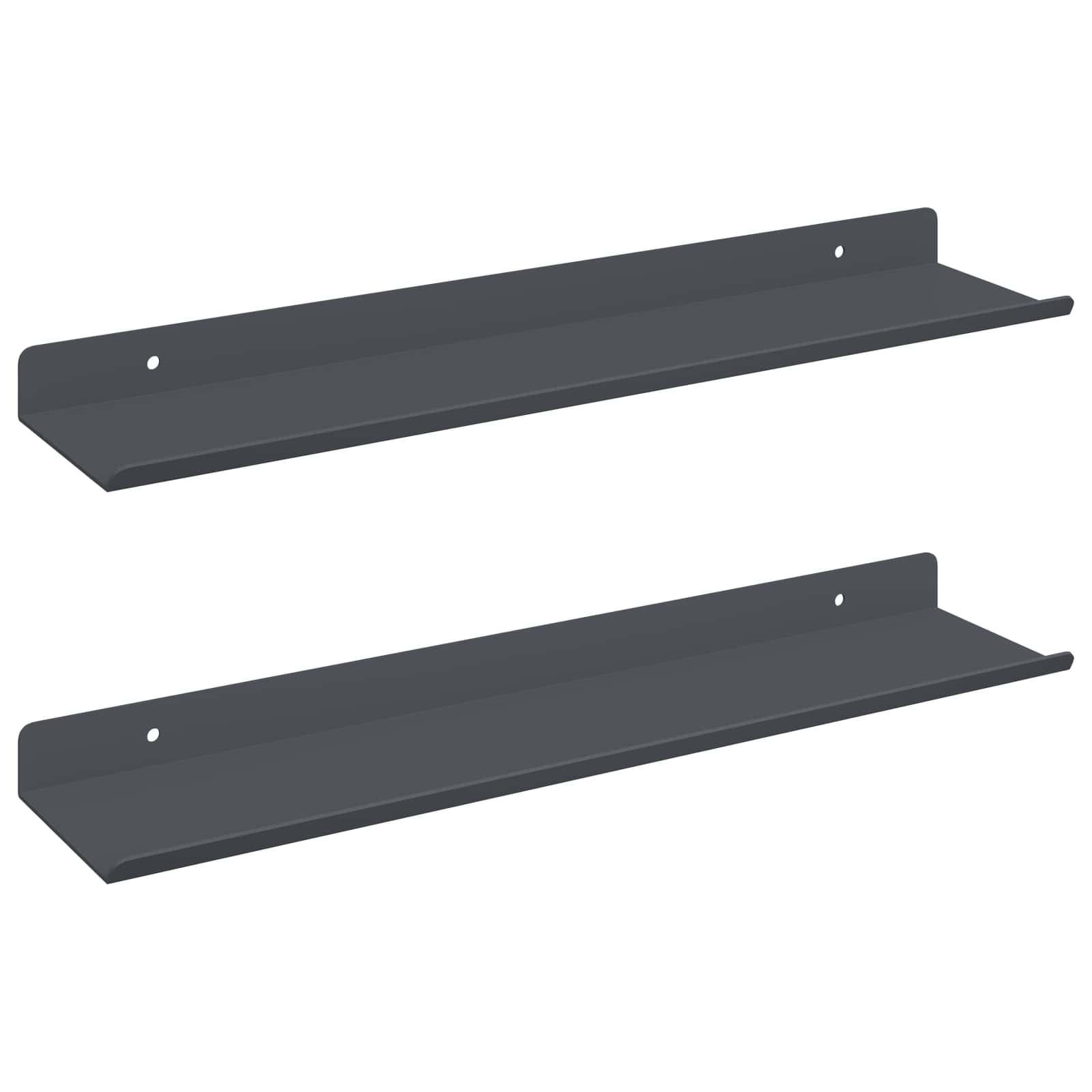 Schwebendes Regal 3 pcs Schwarz 40 x 9 x 2,5 cm Stahl