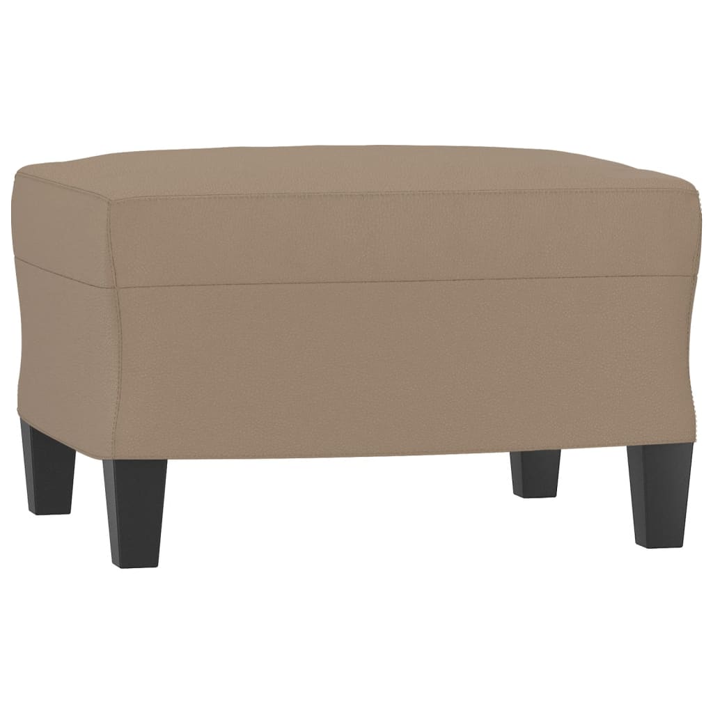 3-tlg. Sofagarnitur mit Kissen Creme Kunstleder