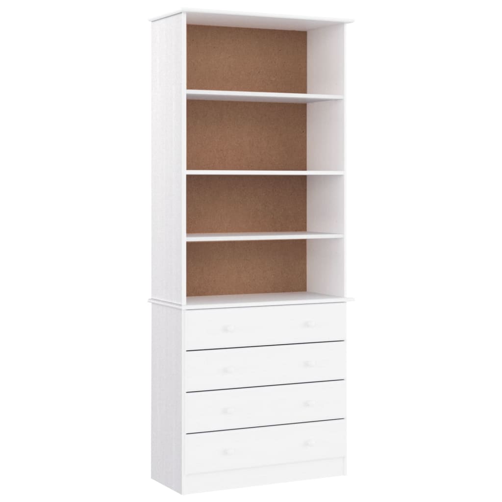 Bücherregal mit Schubladen ALTA 77x35x186,5cm Massivholz Kiefer