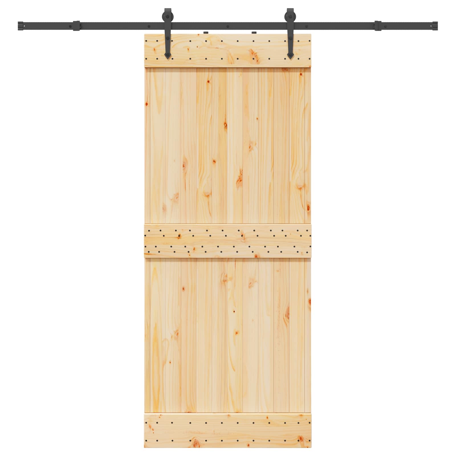 Schiebetür NARVIK Natürlich und Schwarz 70 x 210 cm (152,5 cm)