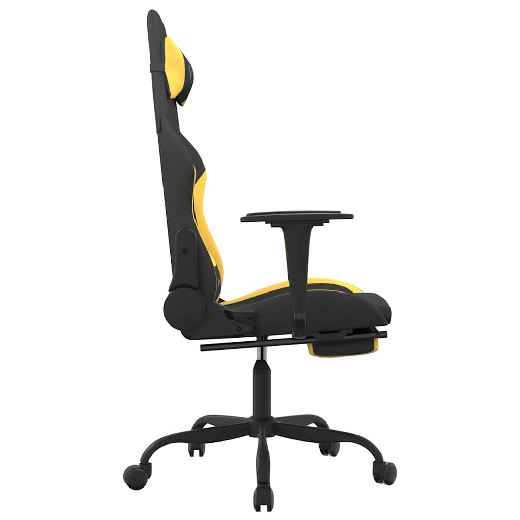 Gaming-Stuhl mit Massagefunktion Schwarz und Creme Stoff