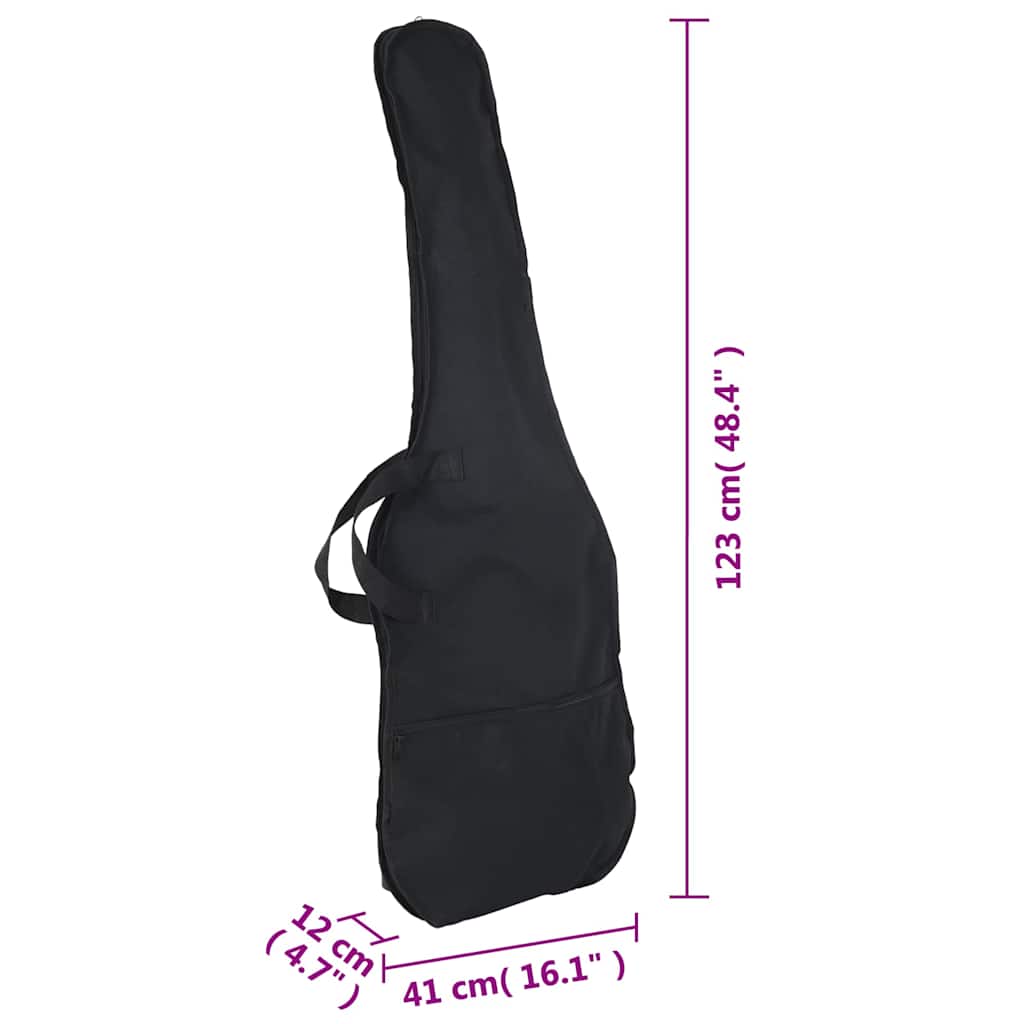 E-Bass für Anfänger mit Tasche Schwarz 4/4 46