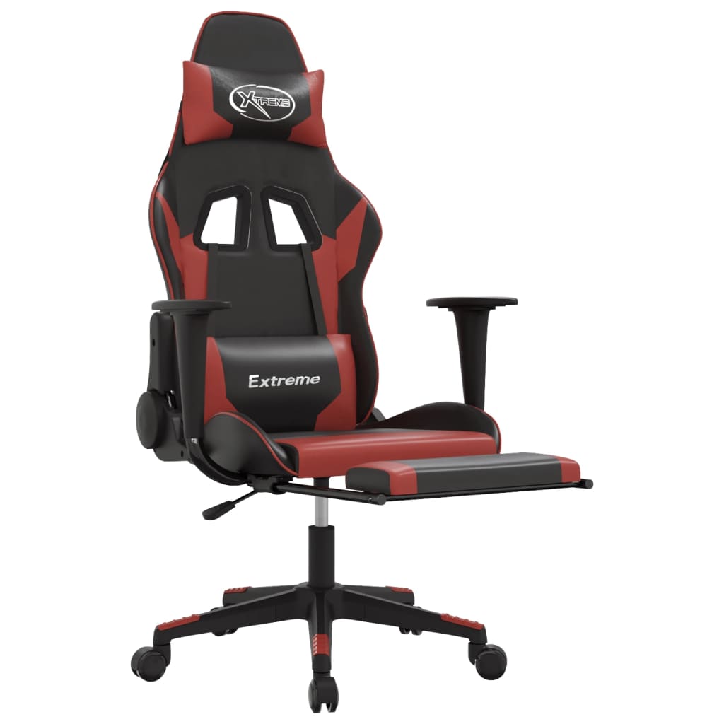 Gaming-Stuhl mit Massagefunktion Schwarz und Blau Kunstleder