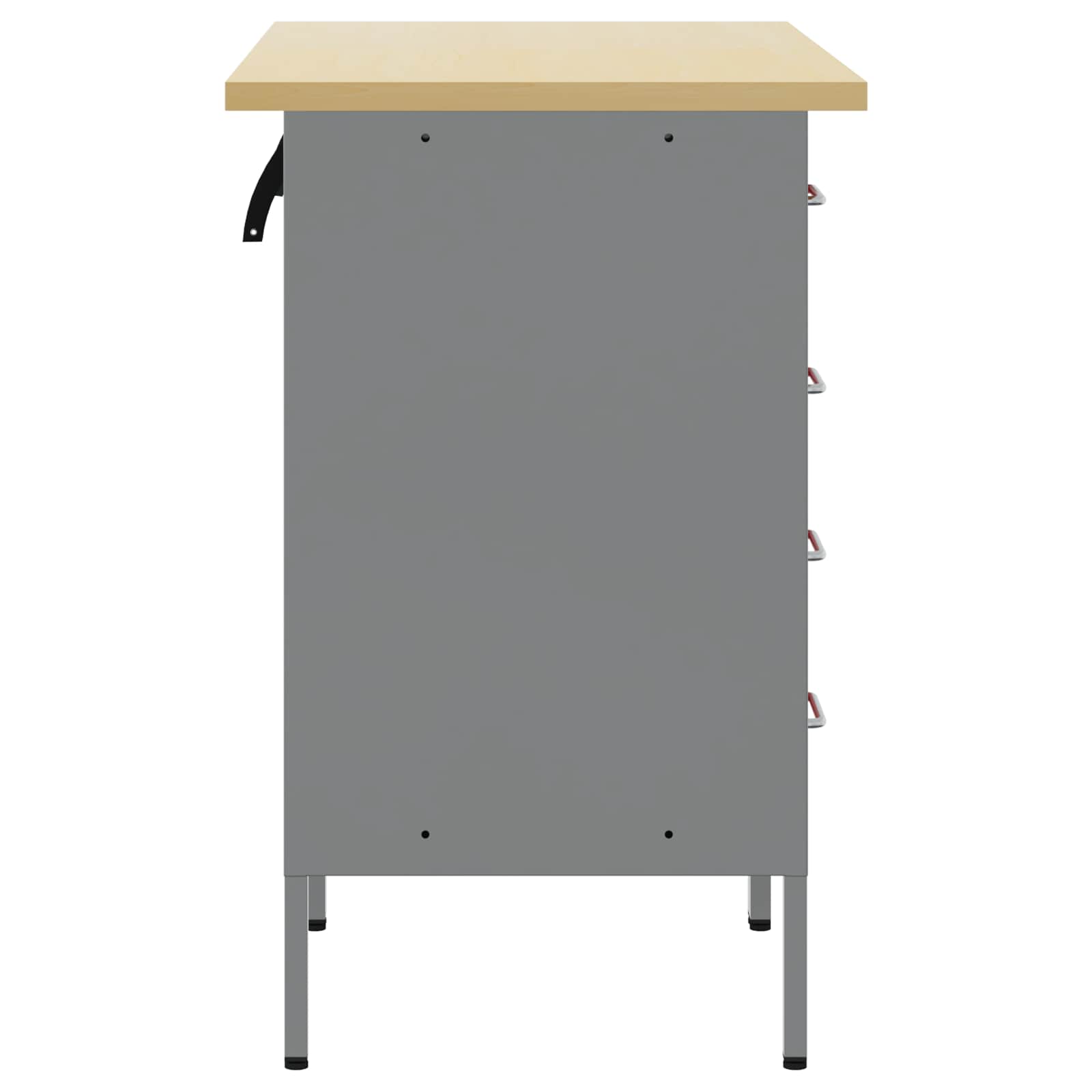 Werkbank mit Schubladen 2 pcs Rot und Grau 100 x 55 x 85 cm