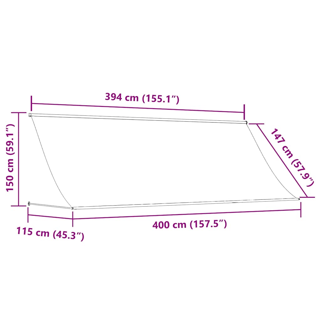 Einziehbare Markise 150×150 cm Blau und Weiß
