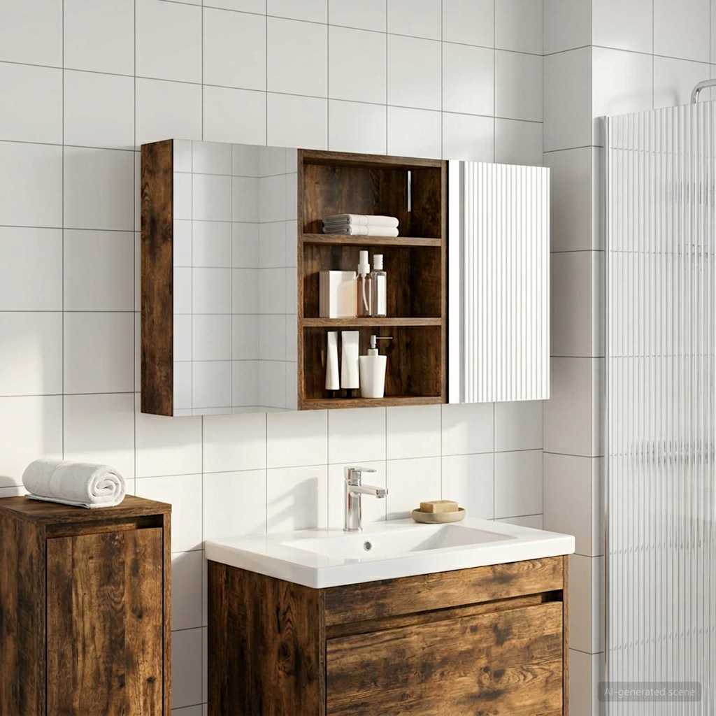 Badezimmerschrank-Set 3 pcs 80 x 10,5 x 50 cm Holzwerkstoff