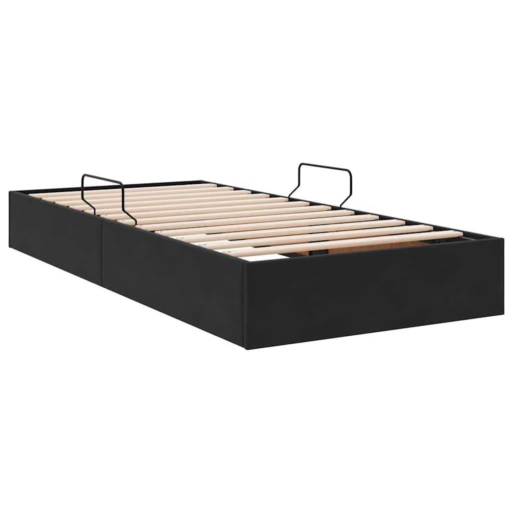Aufbewahrungsbett mit Kopfteil Dunkelgrau 90 x 190 cm Samt