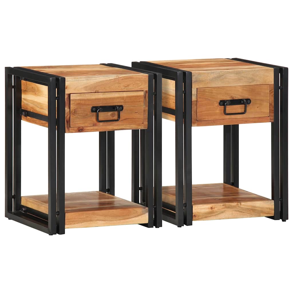 Nachttisch 40 x 35 x 50 cm Massives upgecyceltes Holz