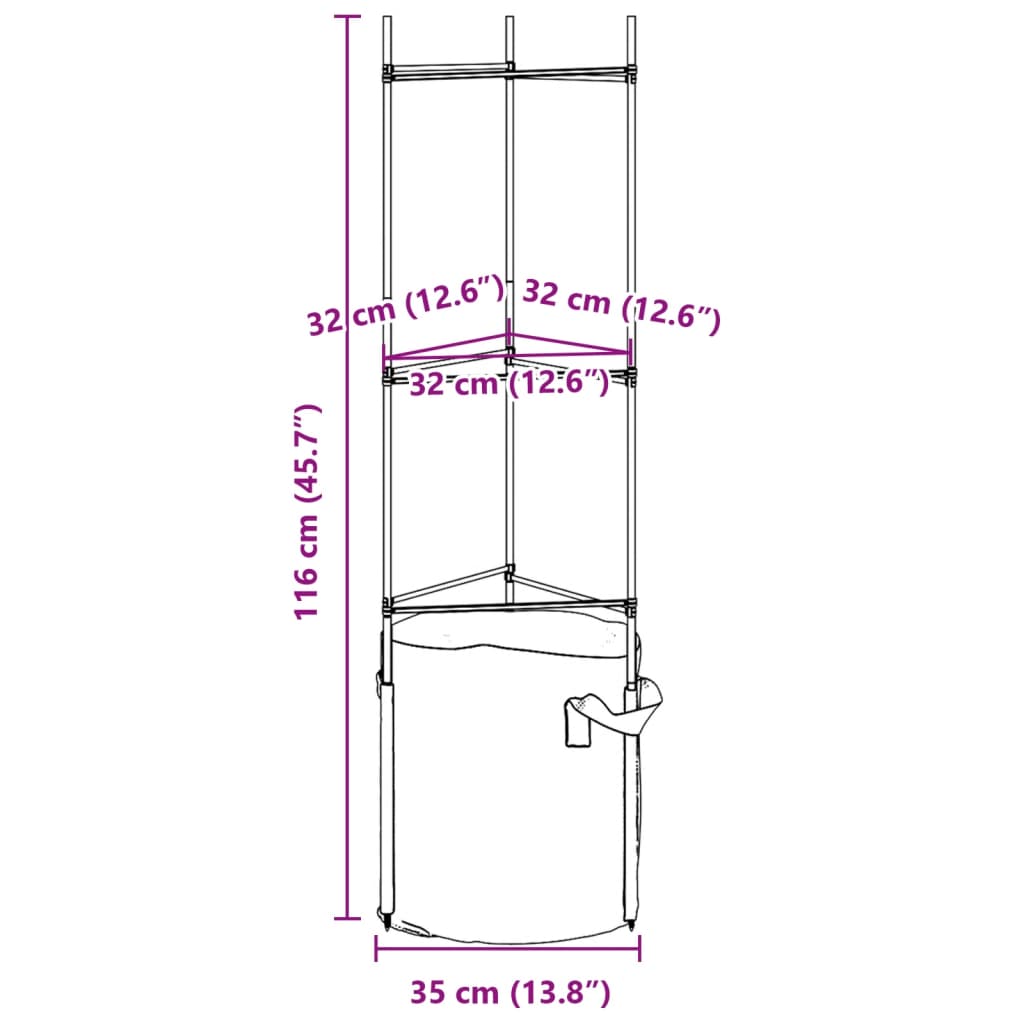 Tomatenkäfige 8 Stk. 116 cm Stahl und PP