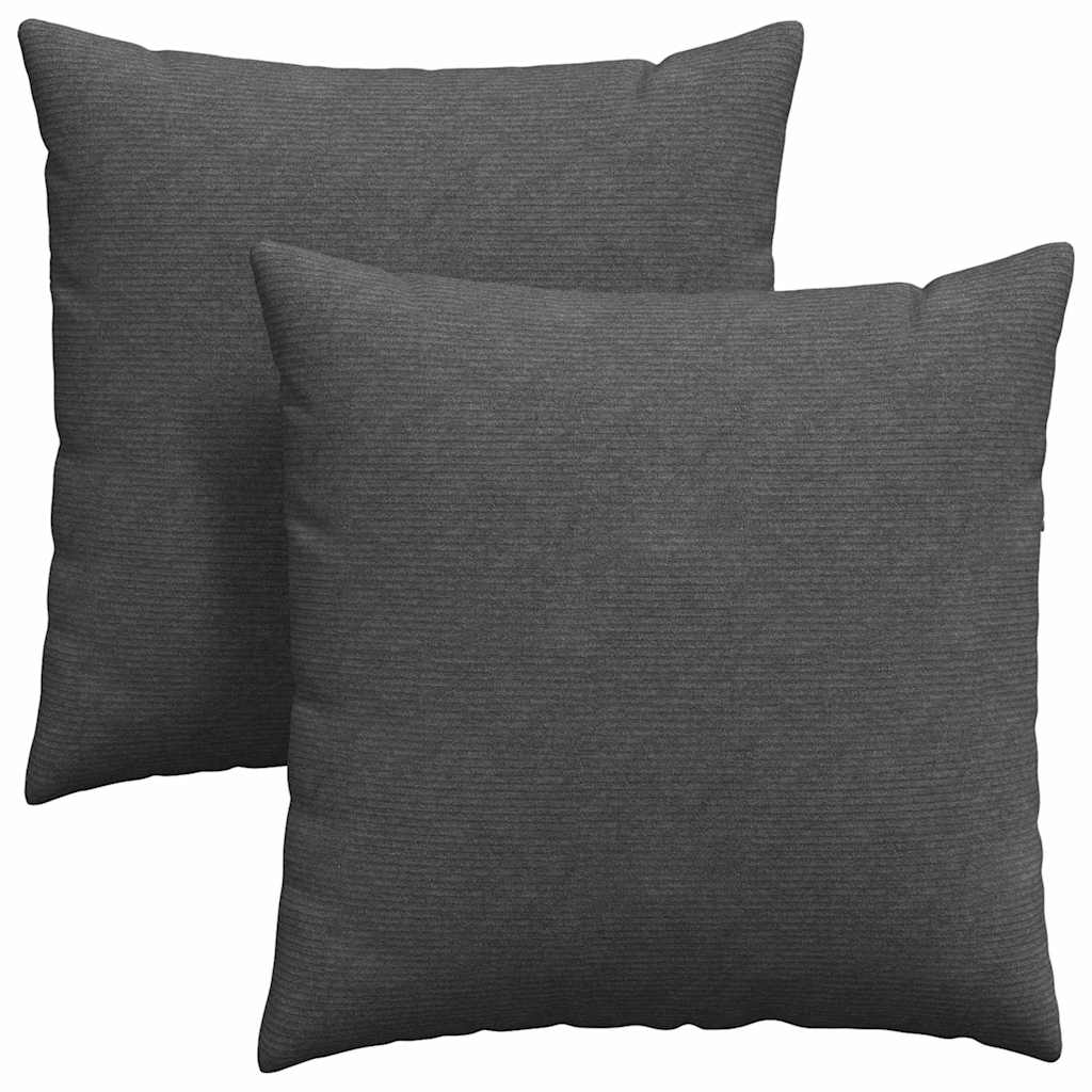 Sofakissen 2 Stück Hellgrau 50 x 30 cm Cordstoff