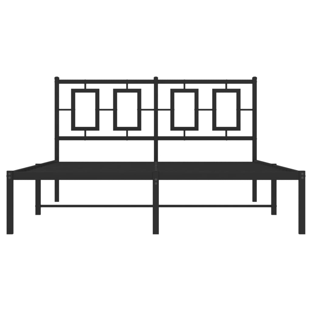 Bettgestell mit Kopf- und Fußteil Metall Weiß 180x200 cm