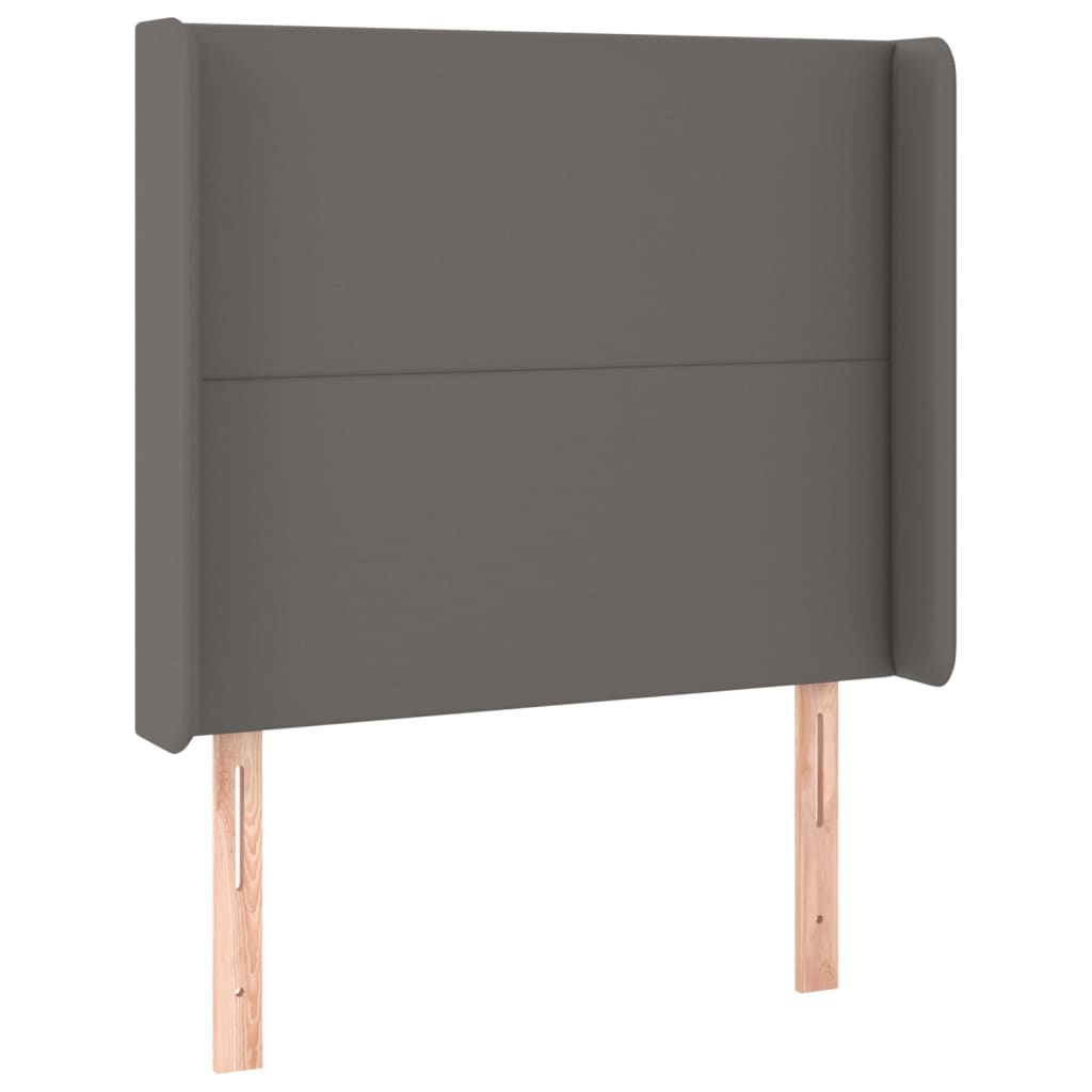 Kopfteil mit Ohren Creme 83x16x78/88 cm Kunstleder