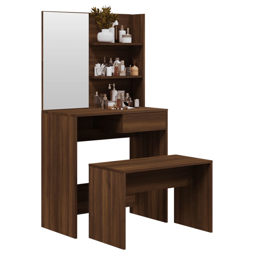 Schminktisch-Set Weiß 74,5x40x141 cm