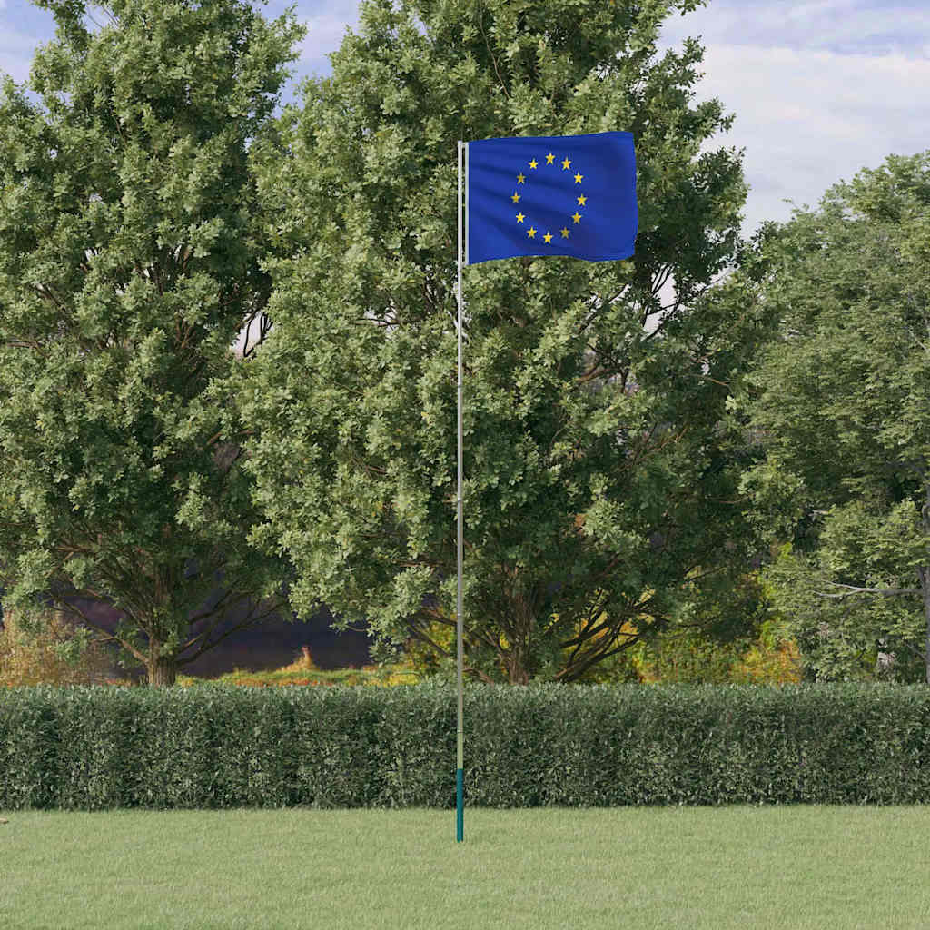 Fahnenmast Teilbar Silbern 6,08 m Aluminium