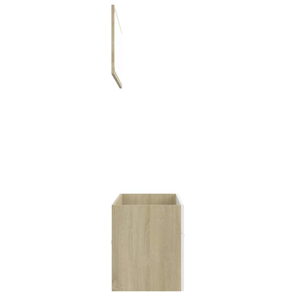 2-tlg. Badmöbel-Set Weiß Holzwerkstoff