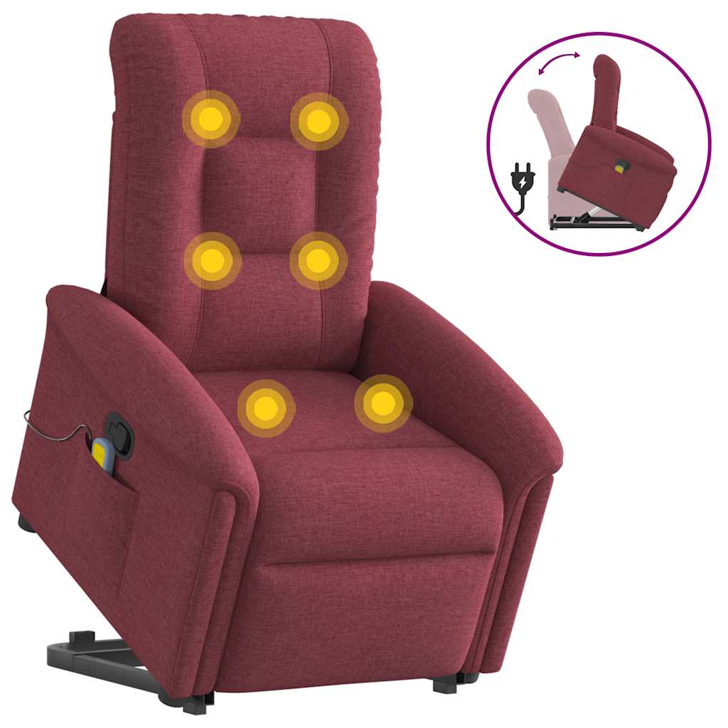 Massagesessel mit Aufstehhilfe Hellgrau Stoff