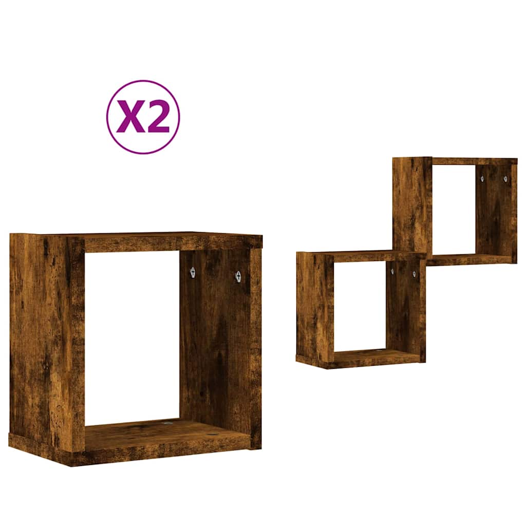 Würfelregale 2 Stk. Weiß 30x15x30 cm