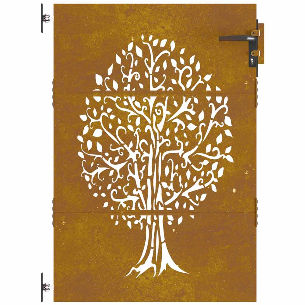 Gartentor 85x75 cm Cortenstahl Baum-Design