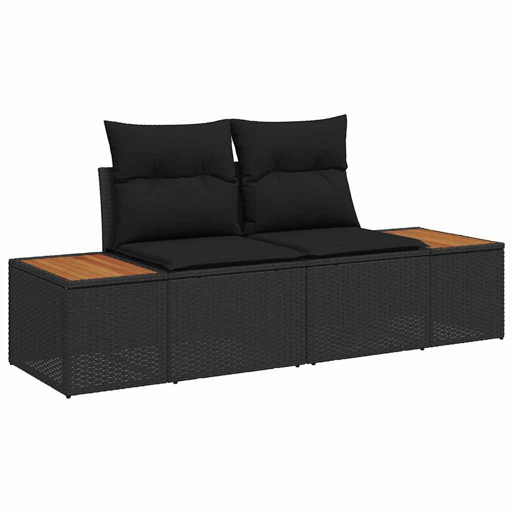 Garten Essgruppe mit Kissen 6 pcs Schwarz und Beige