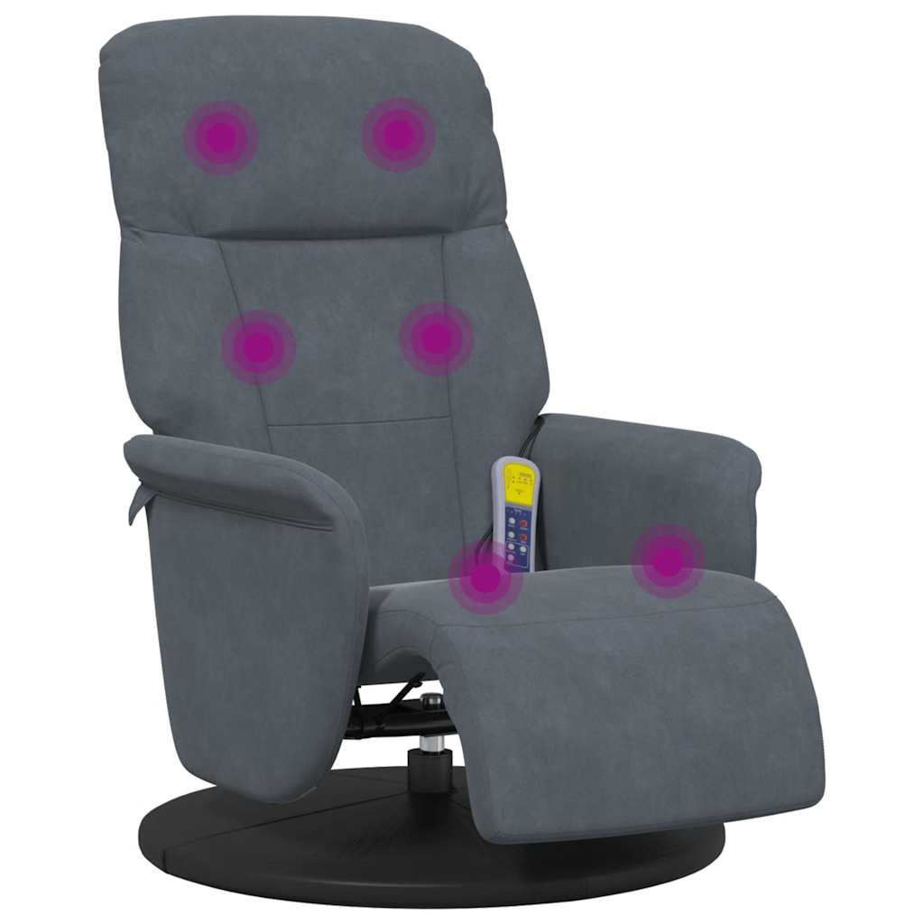 Massagesessel mit Fußteil Blau Samt