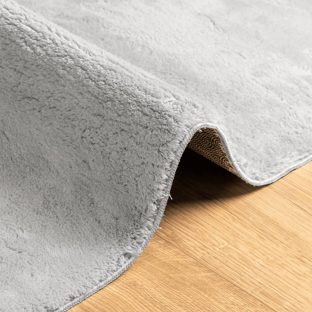 Teppich HUARTE Kurzflor Weich und Waschbar Anthrazit 60x110 cm