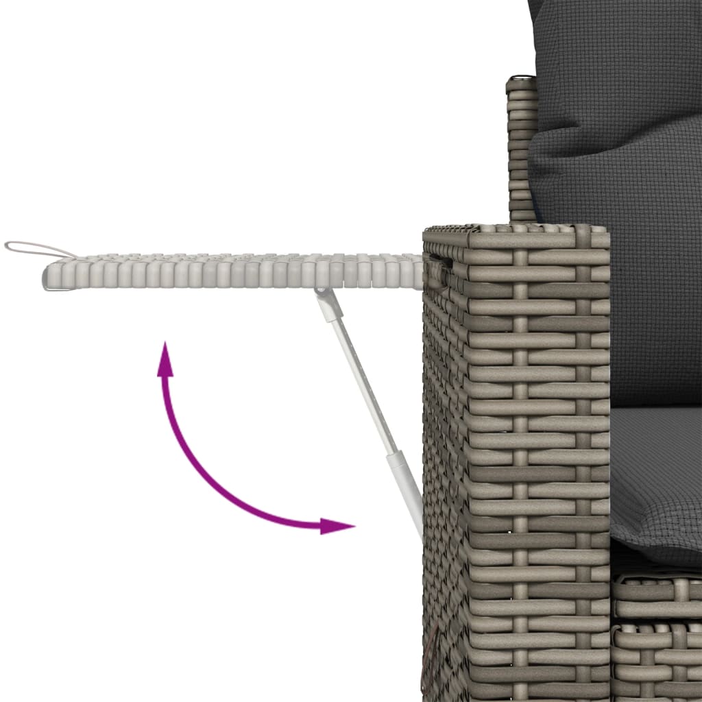 13-tlg. Garten-Sofagarnitur mit Kissen Schwarz Poly Rattan