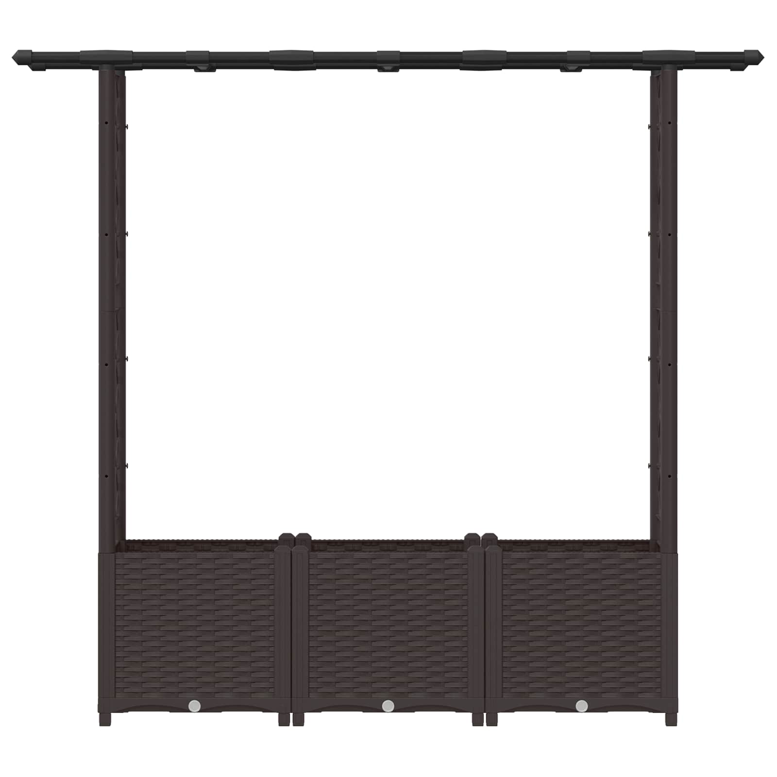 Hochbeet mit Rankgitter und Dach Braun 124 x 40 x 123 cm PP