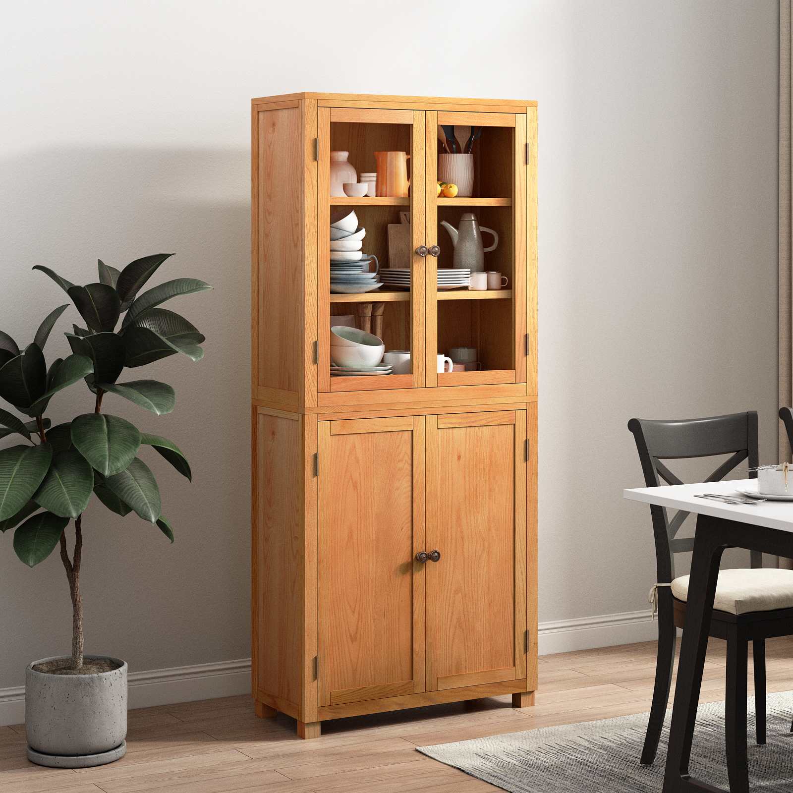 Aufbewahrungsmöbel-Set mit Regal 2 Stk. Natur 80 x 35 x 185 cm