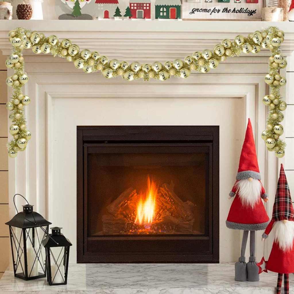 Weihnachtskugelgirlande Schwarz 186 cm Polystyrol