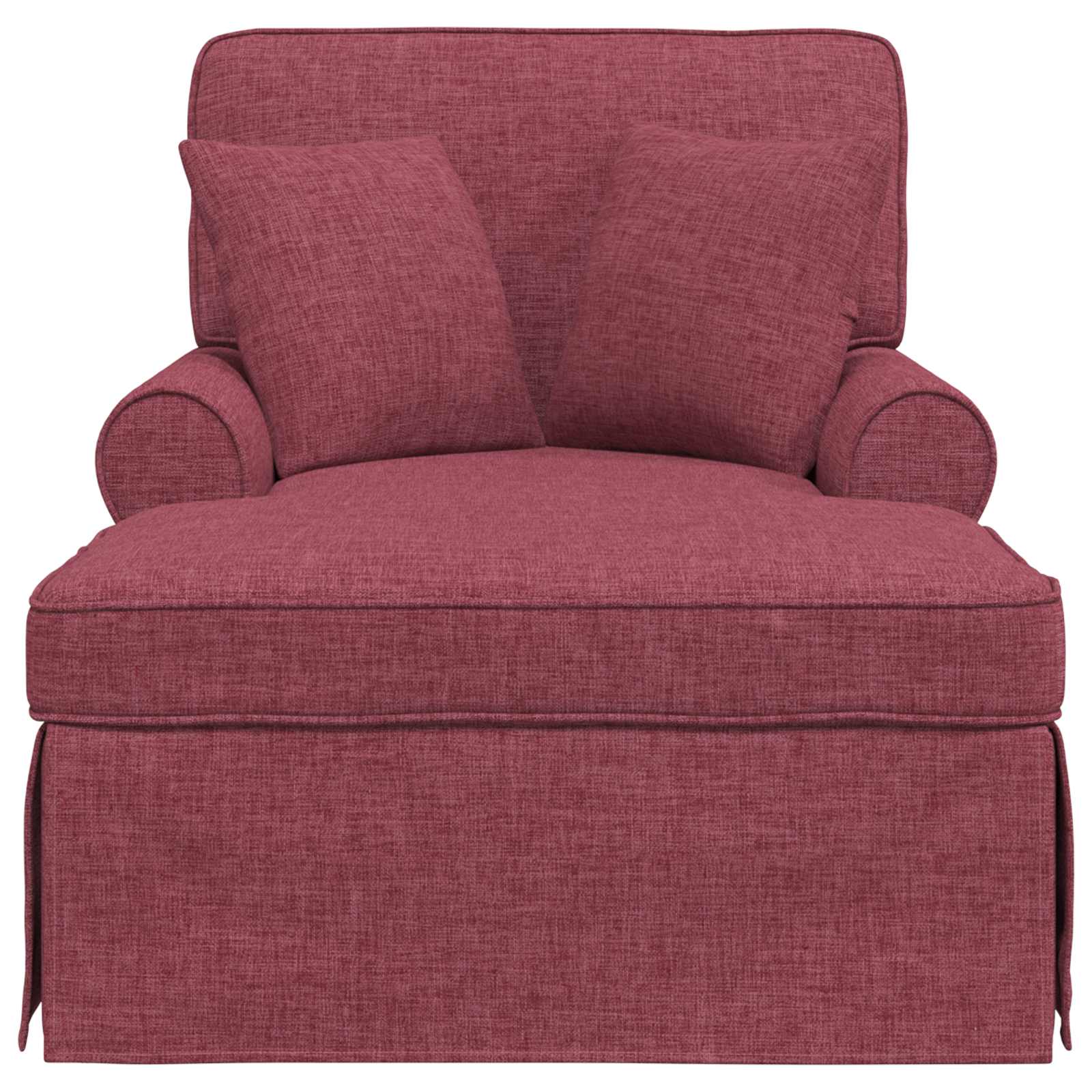 Chaise Lounge mit Rock mit Kissen 3 pcs Hellgrau Stoff