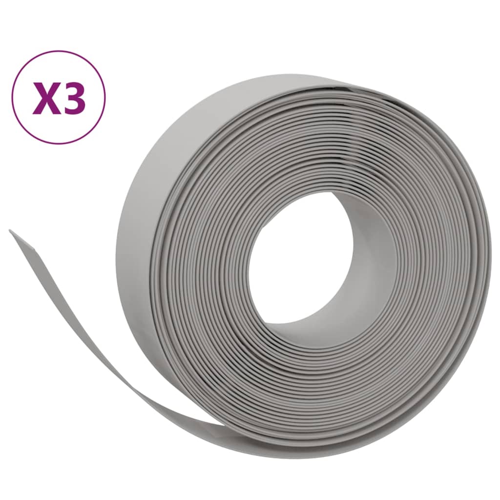 Gartenumrandung 25 m 10 cm PE Grau