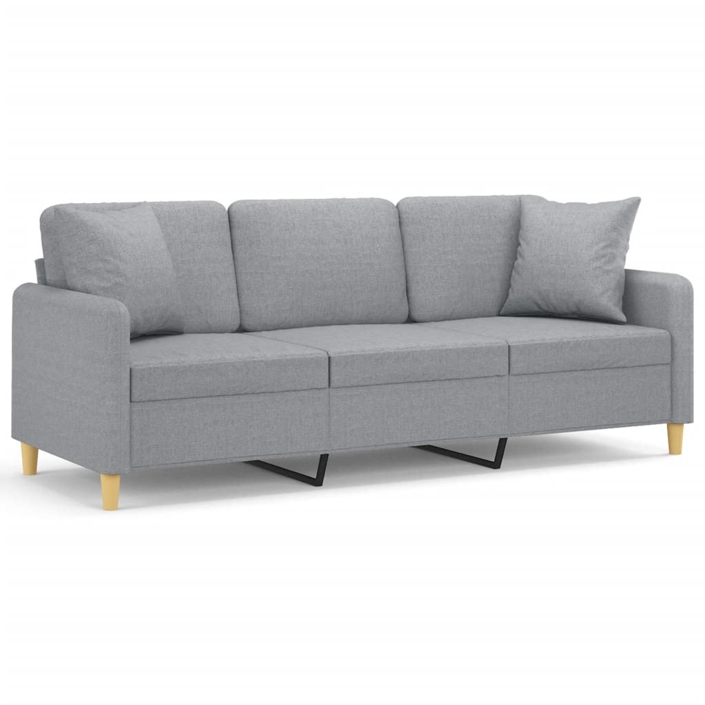 2-Sitzer-Sofa mit Zierkissen Braun 120 cm Stoff