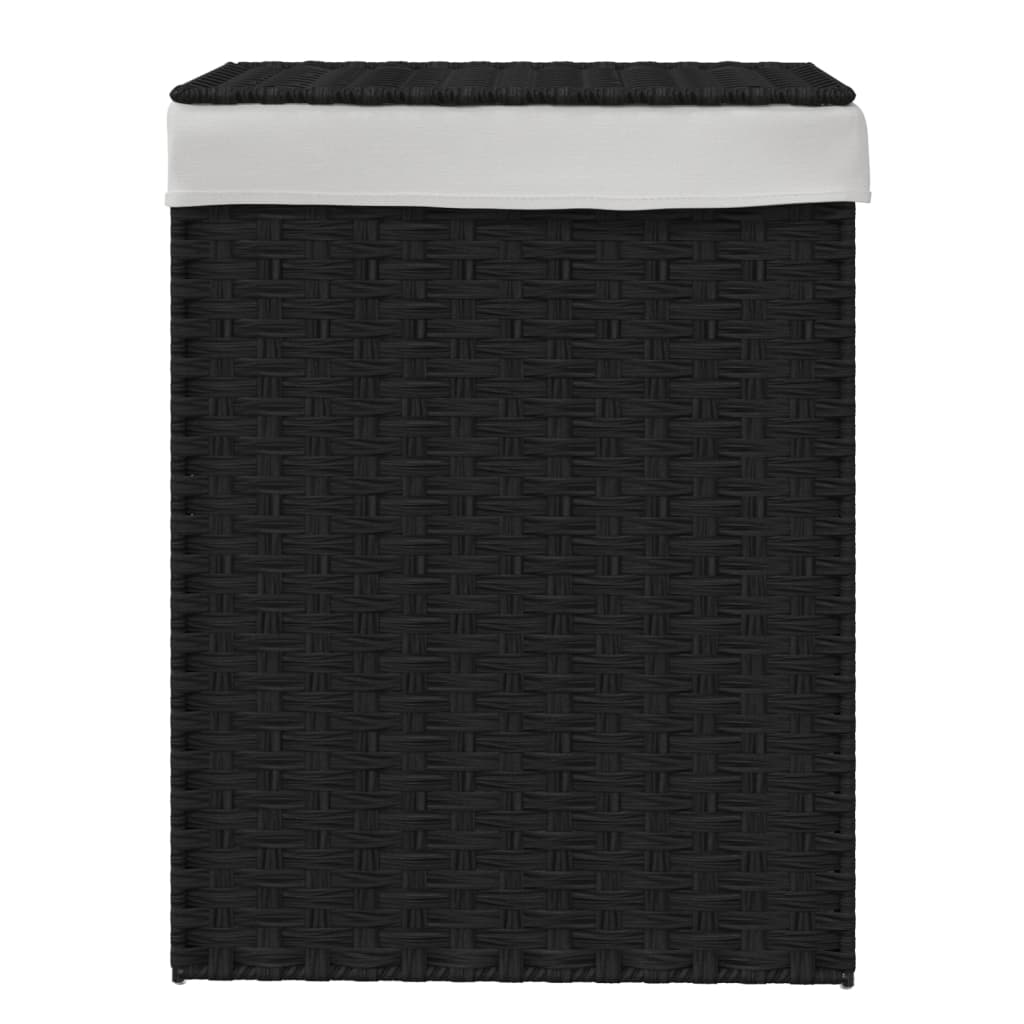 Wäschekorb mit Deckel 46x33x60 cm Poly Rattan