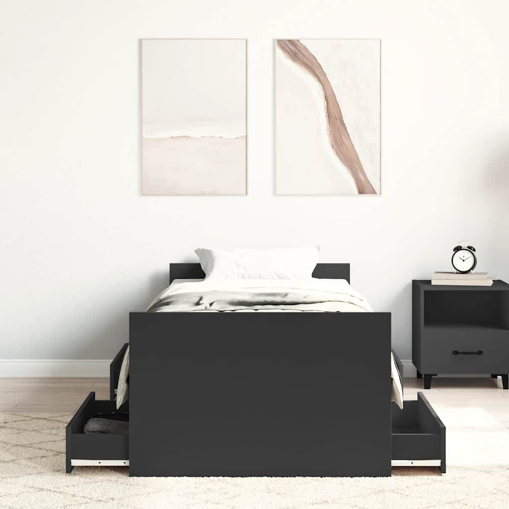 Bettgestell mit Kopf- und Fußteil Weiß 100x200 cm