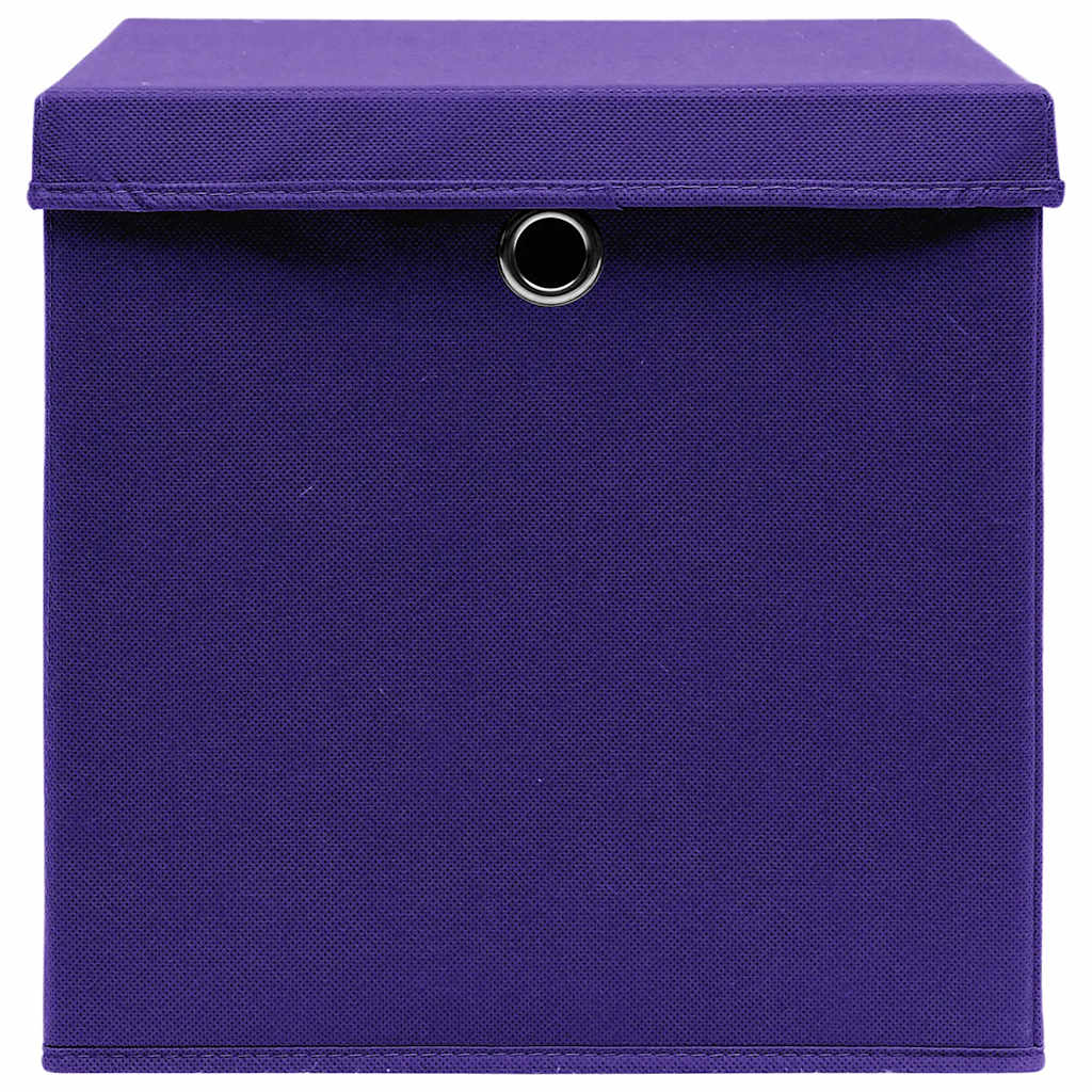 Aufbewahrungsboxen mit Deckeln 10 Stk. 28x28x28 cm Schwarz